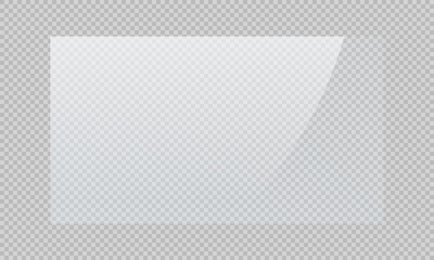 transparent shiny glass plate. screen reflection vector illustration on a transparent background