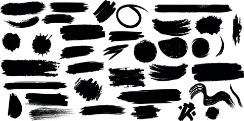 Wall Mural - abstract brushstrokes vector illustration. black and white strokes on a white background. modern, mi