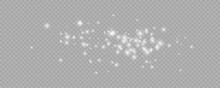 Realistic White Star Dust Light Effect Isolated On Transparent. Stock Royalty Free Vector Illustration
