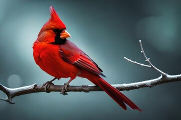 red cardinal on branch generated by AI tool