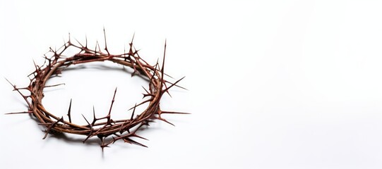 A crown of thorns on a white background - Easter. religion.