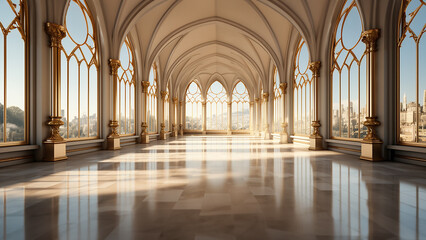 Architectural fantasy backdrop with columns