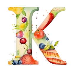 Canvas Print - food font alphabet