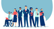 © Feodora - Vector of a multinational inclusive group of confident businesspeople