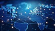 © Deivison - Technological background with world map and network connections, technology concept. Generative AI