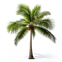 Wall Mural - Image of coconut palm on white background. Nature. Illustration, Generative AI.