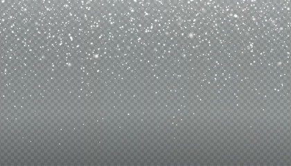 Christmas background. Powder PNG. Magic bokeh shines with white dust. Small realistic glare on a transparent Png background. Design element for cards, invitations, backgrounds, screensavers.	
