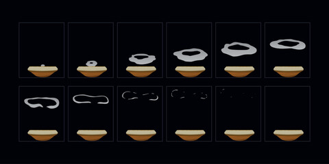 Wall Mural - Smoke animation. 2d cartoon magic elixir smoke animated sprite sheet frames.