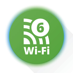 Wall Mural - Wi-Fi 6 generation button illustration