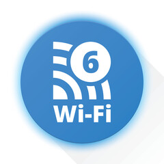 Wall Mural - Wi-Fi 6 generation button illustration