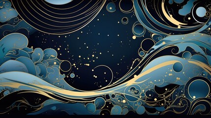 Wall Mural - abstract galaxy universe space background in turquoise color. fantastic nebula stars in outer space 