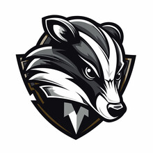 Esport Vector Logo Badger On White Background Side View, Badger Icon, Badger Head, Badger Sticker