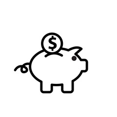 Wall Mural - Piggy bank icon vector logo design template flat style