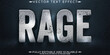 Rage metallic editable text effect, monster and scary text style