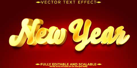 Wall Mural - Editable text effect merry christmas, 3d and new year font style