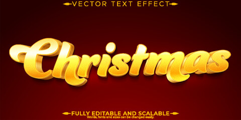 Wall Mural - Editable text effect merry christmas, 3d and new year font style