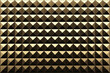Gold spikes square studs. seamless pattern vector 3d rendering. background texture stock image. spike tile shiny mosaic decoration
