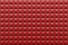 Red Spikes Square Studs. Seamless Pattern Vector 3d Rendering. Background Texture Stock Image. Spike Tile Shiny Mosaic Decoration
