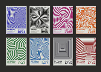 Aufkleber - Set of minimalist abstract posters. Meta modern covers. Swiss design pattern. Futuristic geometric composition. Bauhaus artwork.