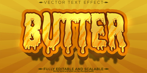 Wall Mural - Butter food text effect, editable creamy and organic text style