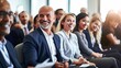 © VERTEX SPACE - Group of business people in seminar formal meeting people in business formal wear cheerful enjoy listening big presentation meeting of company shareholder annual meeting in hall conference room