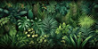 Background texture with tropical rainforest plants