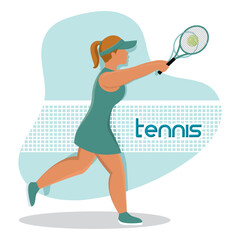 Canvas Print - Isolated woman play tennis Healthy lifestyle Vector