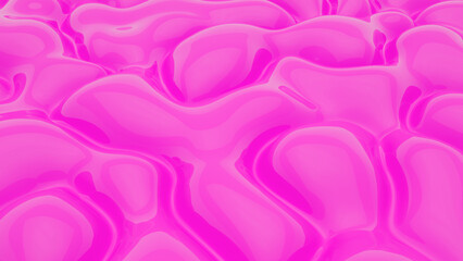 Wall Mural - Abstract pink background. Smooth pink wave. Glossy Plastic. Pastel luxury texture. 3d rendering