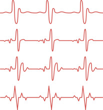 Vector Heartbeat Pulse Line