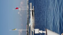 The Highest And Largest Flags In The World, The Imperial Flag Of White-black-yellow, The Red Flag Of The USSR At Sunny Day, And The Flag Of Russia, A New Chapel In The Port Of Hercules, 