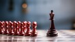 Chess pieces on a chessboard. The concept of leadership and success