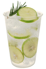 Wall Mural - Iced lime soda decorated with a sprig of rosemary on top