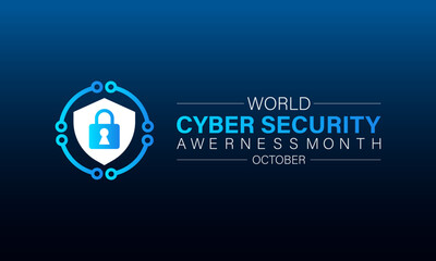 Vector illustration design concept of national cyber security awareness month observed on every october . Flat design. flyer design.flat illustration.