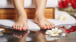 Soothing Retreat. Captivating Closeup of a Pedicure Session at the Spa Salon. Generative AI