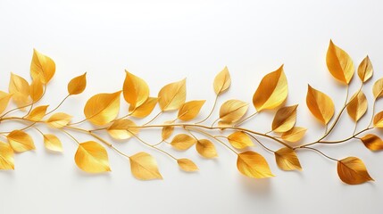 Wall Mural -  a close up of a branch with leaves on a white background.  generative ai