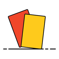 Canvas Print - Isolated yellow and red card Sport icon Vector