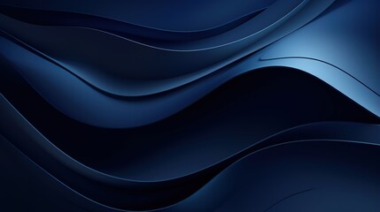 Wall Mural - Blue Abstract Waves and Flowing Lines on a Dark Background