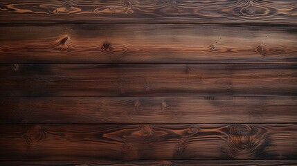 Canvas Print - Old rough dark wooden plank wall background with natural brown texture