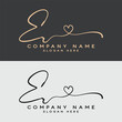 Letter E R ER Simple and illustration love Logo initial Signature Vector