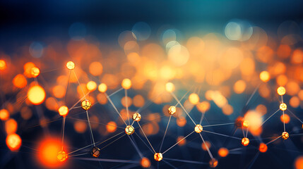 An intricate web of interconnected nodes, symbolizing networking and connections