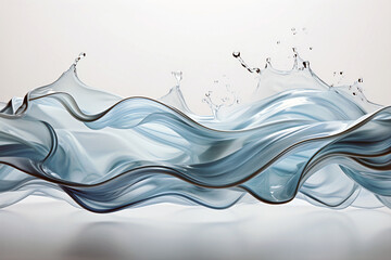 Abstract background with wavy lines. Smooth waves of liquid consistency. Generative AI