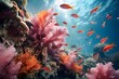 Ein buntes Korallenriff mit Fischen