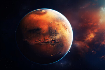 Wall Mural - the planet mars. generative ai