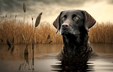 hunting dogs on the hunt. Generative AI,