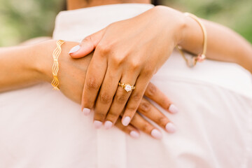 Wall Mural - Hands and arms are wrapped around lover, husband, or fiance.