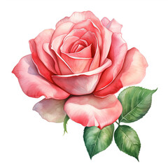 Wall Mural - Watercolor rose Illustration, Generative Ai