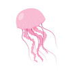 Isolated cute jellyfish sketch icon Vector