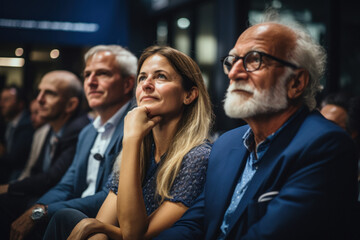 Wall Mural - A group of co-buyers attends a real estate conference dedicated to exploring the advantages and challenges of fractional ownership. Generative Ai.