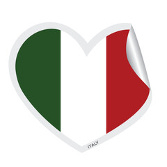 Canvas Print - Isolated heart shape with the flag of Italy Vector