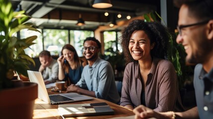 portrait of a technology developer team in happy workplace 
